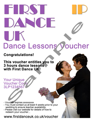 Wedding Dance lesson 3 hour voucher present