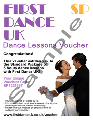 Wedding Dance lessons 5 hour package voucher present