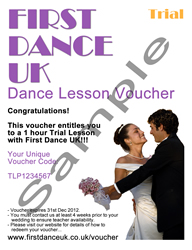 Wedding Dance lesson trial voucher present